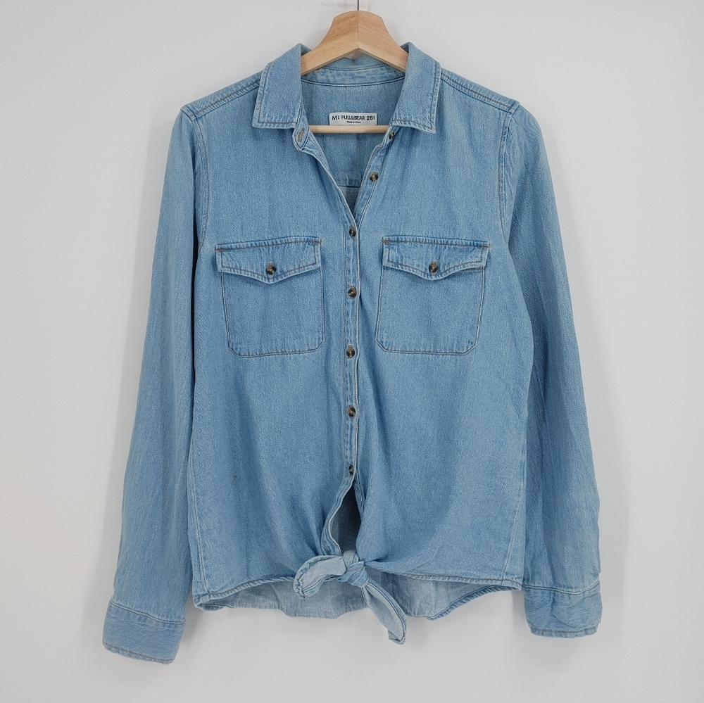Pull & Bear | denim button down shirt